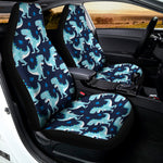 Cute Blue T-Rex Dinosaur Pattern Print Universal Fit Car Seat Covers