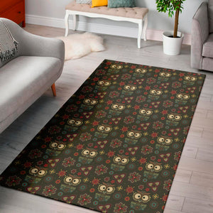 Cute Boho Owl Pattern Print Area Rug