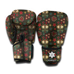 Cute Boho Owl Pattern Print Boxing Gloves