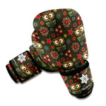Cute Boho Owl Pattern Print Boxing Gloves