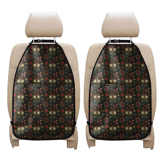 Cute Boho Owl Pattern Print Car Seat Organizers