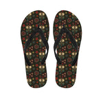 Cute Boho Owl Pattern Print Flip Flops