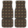 Cute Boho Owl Pattern Print Front and Back Car Floor Mats