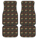 Cute Boho Owl Pattern Print Front and Back Car Floor Mats