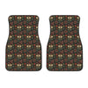 Cute Boho Owl Pattern Print Front Car Floor Mats