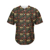 Cute Boho Owl Pattern Print Men's Baseball Jersey