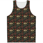 Cute Boho Owl Pattern Print Men's Tank Top