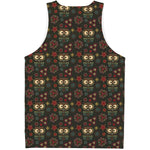 Cute Boho Owl Pattern Print Men's Tank Top