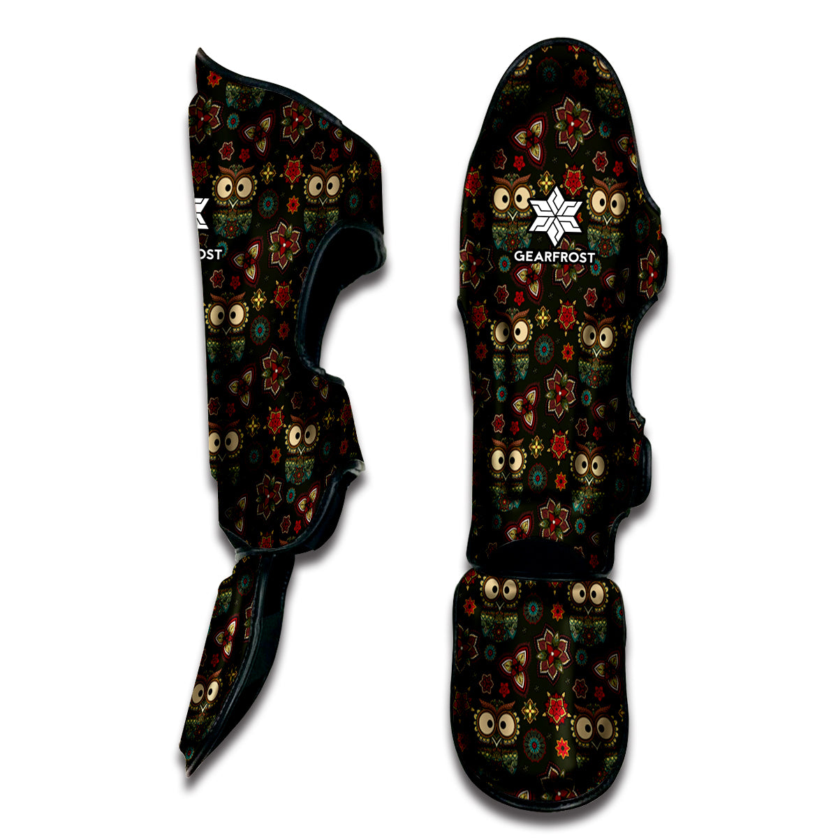 Cute Boho Owl Pattern Print Muay Thai Shin Guard