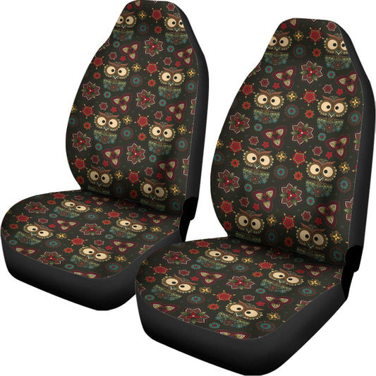 Cute Boho Owl Pattern Print Universal Fit Car Seat Covers