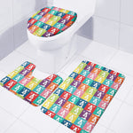 Cute Boston Terrier Faces Print 3 Piece Bath Mat Set