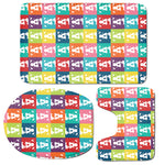 Cute Boston Terrier Faces Print 3 Piece Bath Mat Set