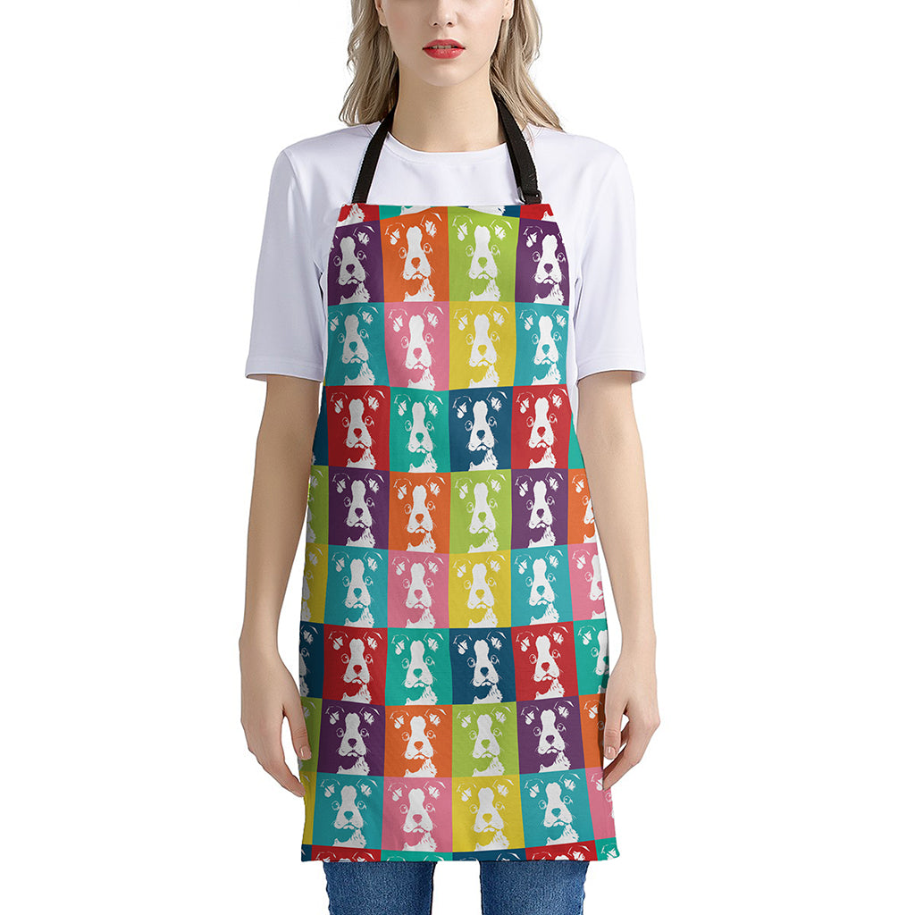 Cute Boston Terrier Faces Print Apron