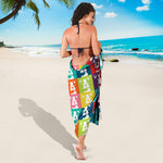 Cute Boston Terrier Faces Print Beach Sarong Wrap