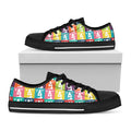Cute Boston Terrier Faces Print Black Low Top Sneakers