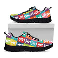 Cute Boston Terrier Faces Print Black Running Shoes