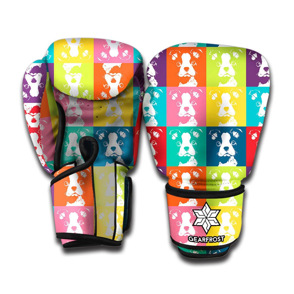Cute Boston Terrier Faces Print Boxing Gloves