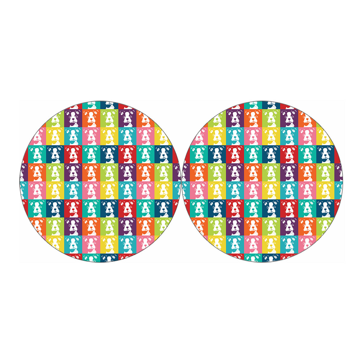 Cute Boston Terrier Faces Print Car Coasters