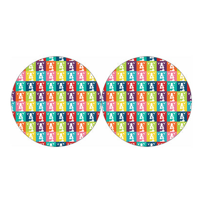 Cute Boston Terrier Faces Print Car Coasters