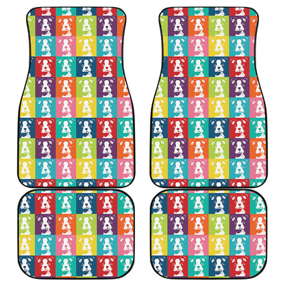 Cute Boston Terrier Faces Print Front and Back Car Floor Mats