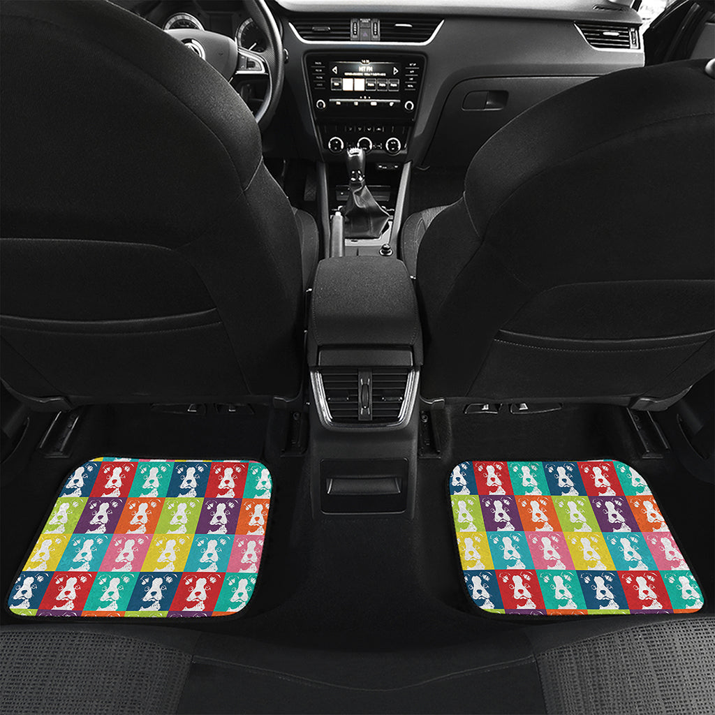 Cute Boston Terrier Faces Print Front and Back Car Floor Mats