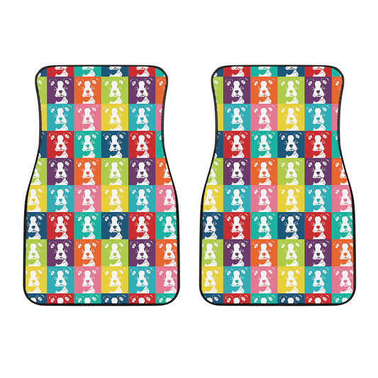 Cute Boston Terrier Faces Print Front Car Floor Mats