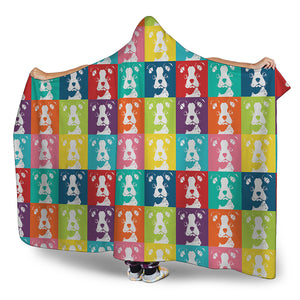 Cute Boston Terrier Faces Print Hooded Blanket