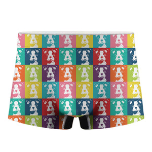 Cute Boston Terrier Faces Print Men's Boxer Briefs