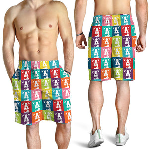 Cute Boston Terrier Faces Print Men's Shorts