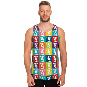 Cute Boston Terrier Faces Print Men's Tank Top