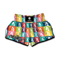 Cute Boston Terrier Faces Print Muay Thai Boxing Shorts