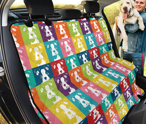 Cute Boston Terrier Faces Print Pet Car Back Seat Cover