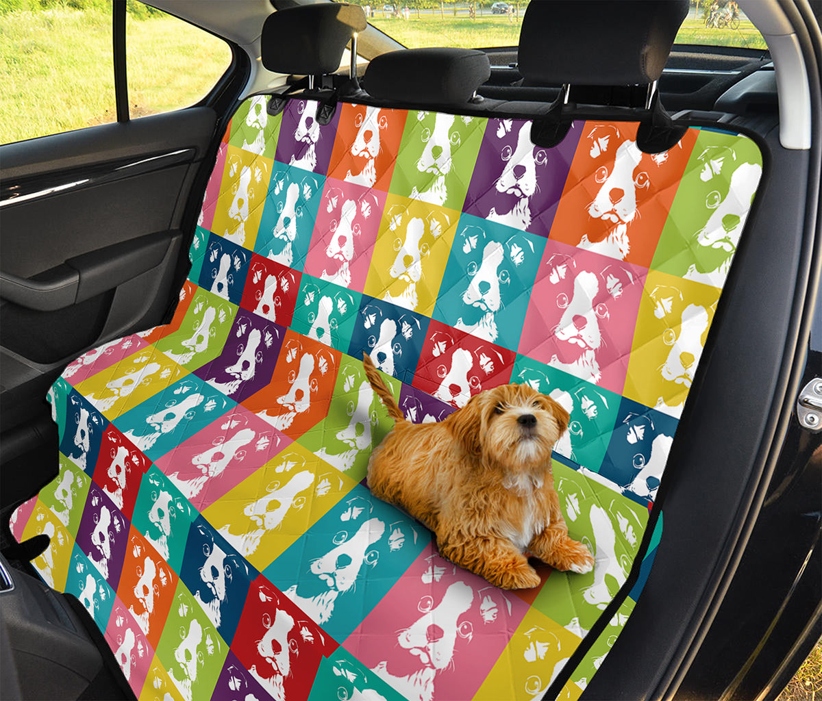 Cute Boston Terrier Faces Print Pet Car Back Seat Cover