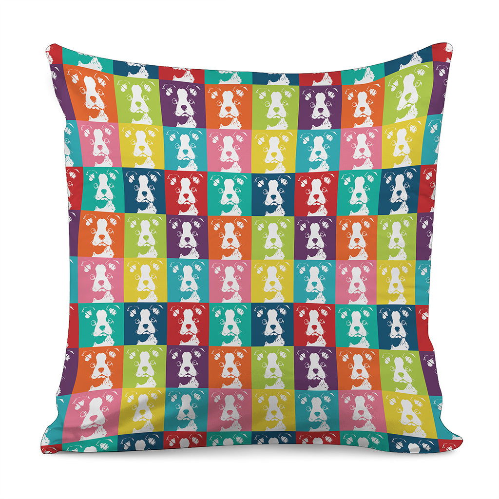 Cute Boston Terrier Faces Print Pillow Cover