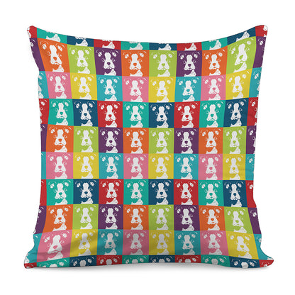 Cute Boston Terrier Faces Print Pillow Cover