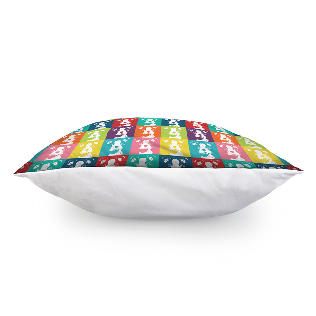 Cute Boston Terrier Faces Print Pillow Cover