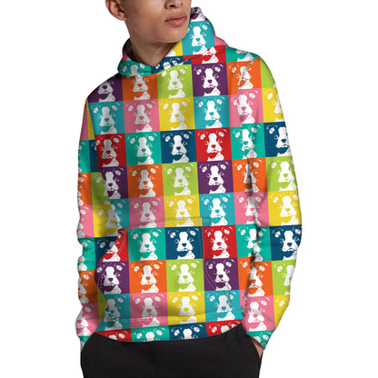 Cute Boston Terrier Faces Print Pullover Hoodie