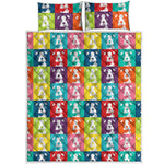 Cute Boston Terrier Faces Print Quilt Bed Set