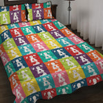 Cute Boston Terrier Faces Print Quilt Bed Set
