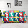 Cute Boston Terrier Faces Print Sofa Cover