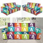 Cute Boston Terrier Faces Print Sofa Slipcover