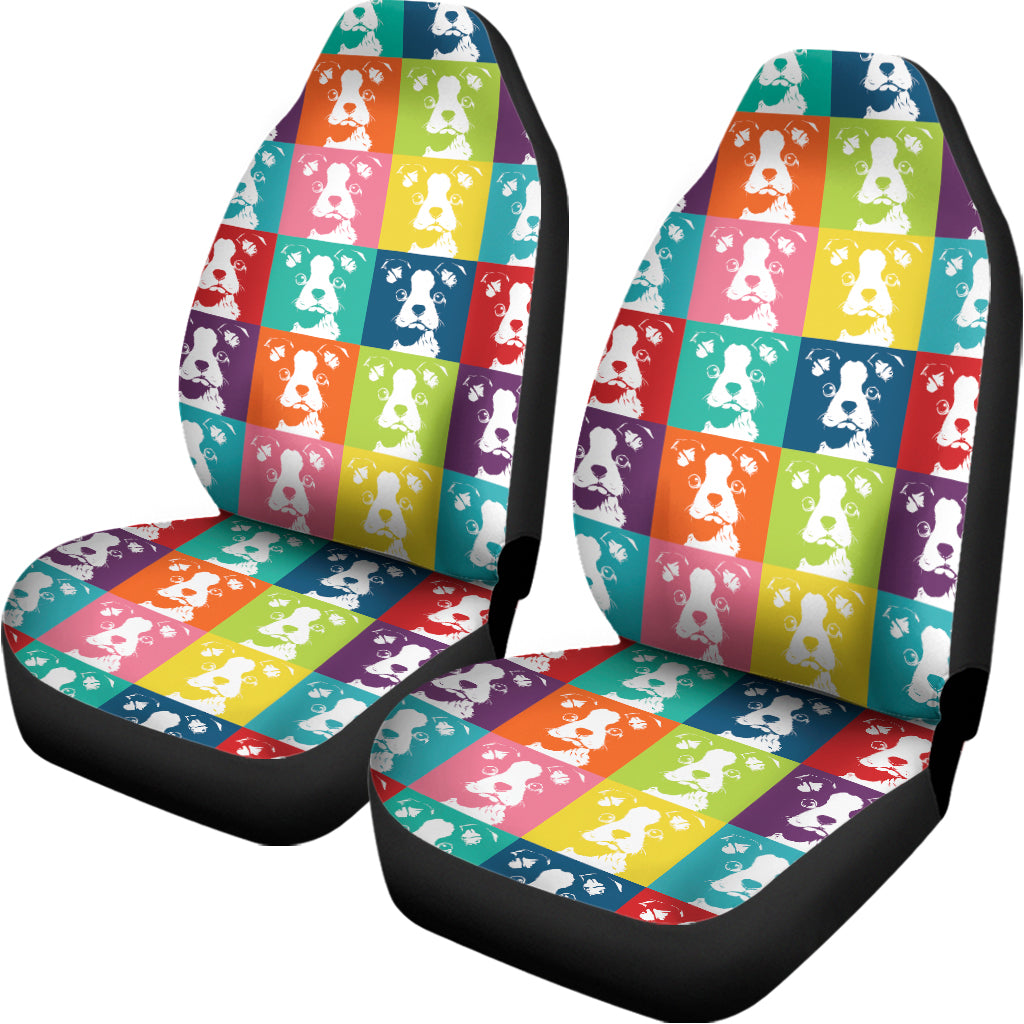 Cute Boston Terrier Faces Print Universal Fit Car Seat Covers