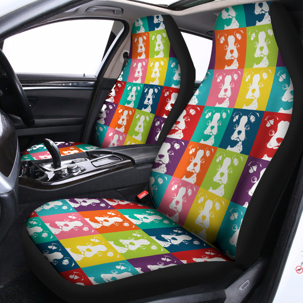 Cute Boston Terrier Faces Print Universal Fit Car Seat Covers