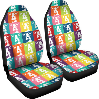 Cute Boston Terrier Faces Print Universal Fit Car Seat Covers