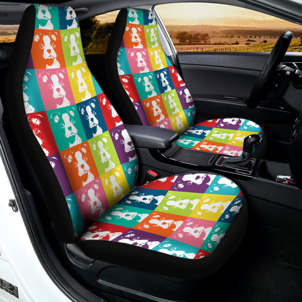 Cute Boston Terrier Faces Print Universal Fit Car Seat Covers