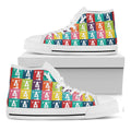 Cute Boston Terrier Faces Print White High Top Sneakers