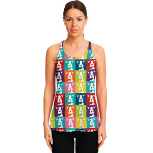 Cute Boston Terrier Faces Print Women's Racerback Tank Top