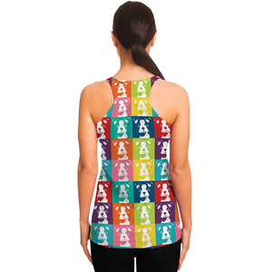 Cute Boston Terrier Faces Print Women's Racerback Tank Top