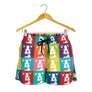 Cute Boston Terrier Faces Print Women's Shorts