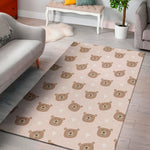 Cute Brown Bear Pattern Print Area Rug